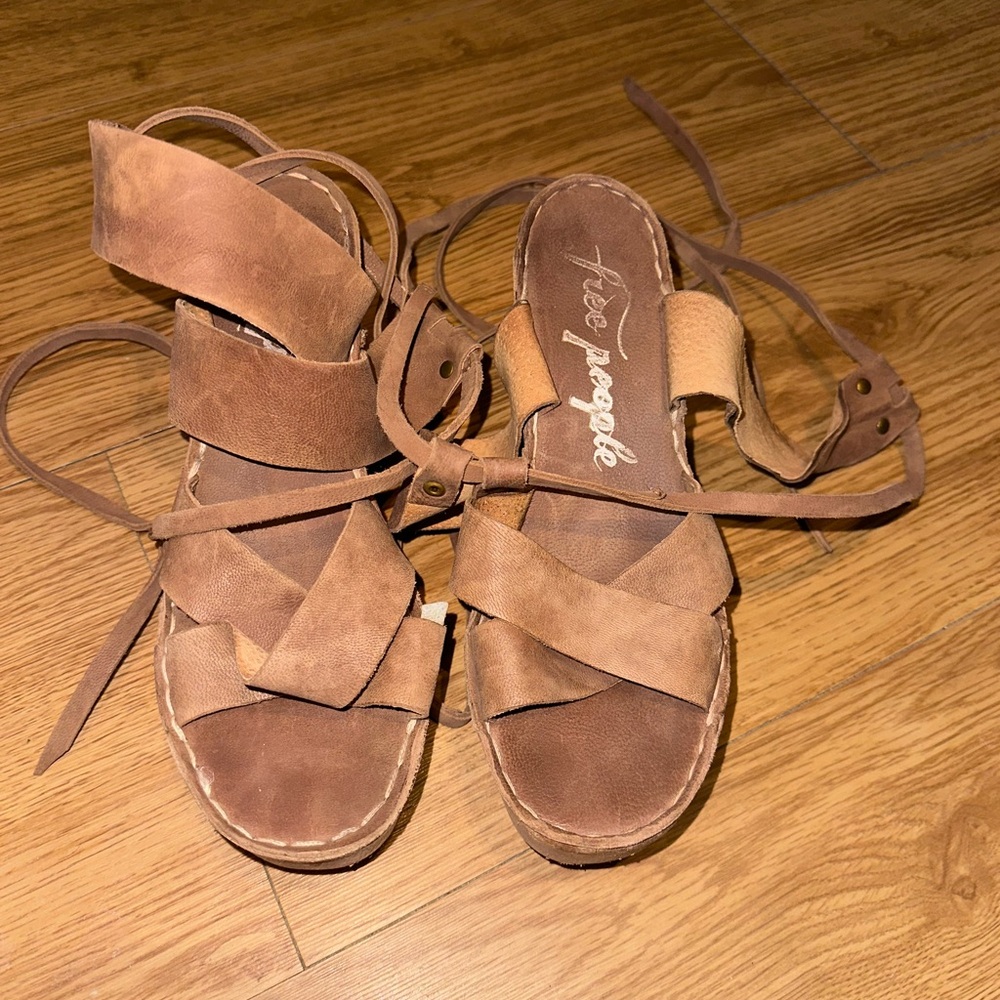 Free people lace up wedge